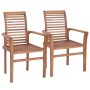 Dining chairs 2 pcs solid teak wood with gray cushions by vidaXL, Garden chairs - Ref: Foro24-3062611, Price: 209,52 €, Disco...