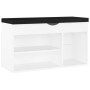 Shoe bench with white engineered wood cushion 80x30x47 cm by vidaXL, Shoe racks and shoe organizers - Ref: Foro24-326759, Pri...