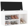 Shoe bench with white engineered wood cushion 80x30x47 cm by vidaXL, Shoe racks and shoe organizers - Ref: Foro24-326759, Pri...