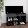 Banco zapatero con cojín madera ingeniería gris 80x30x47 cm de vidaXL, Zapateros y organizadores de calzado - Ref: Foro24-326...