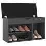 Shoe bench with gray engineered wood cushion 80x30x47 cm by vidaXL, Shoe racks and shoe organizers - Ref: Foro24-326761, Pric...