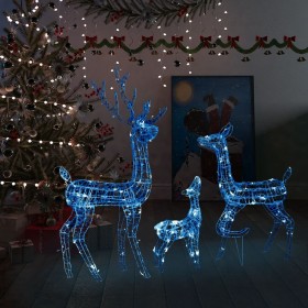 Acrylic Christmas reindeer family with 300 blue LEDs by vidaXL, Christmas lights - Ref: Foro24-329795, Price: 150,62 €, Disco...