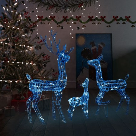 Familia de renos de Navidad acrílico 300 LEDs azules de vidaXL, Luces de Navidad - Ref: Foro24-329795, Precio: 150,62 €, Desc...