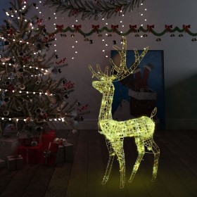 White warm acrylic Christmas reindeer decoration with 140 LEDs 120 cm by vidaXL, Christmas lights - Ref: Foro24-329781, Price...