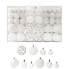 Juego de bolas de Navidad 100 piezas blanco de vidaXL, Adornos festivos - Ref: Foro24-330082, Precio: 31,99 €, Descuento: %