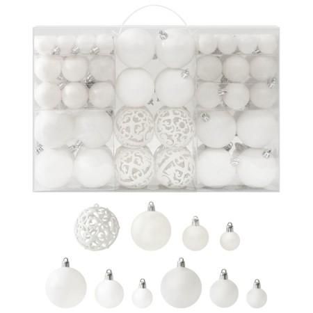 Weihnachtskugel-Set 100 Stück weiß von vidaXL, Festliche Dekorationen - Ref: Foro24-330082, Preis: 31,54 €, Rabatt: %