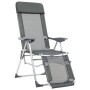 Sillas de camping plegables con reposapiés 2 uds textilene gris de vidaXL, Sillas de jardín - Ref: Foro24-360145, Precio: 123...