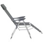 Sillas de camping plegables con reposapiés 2 uds textilene gris de vidaXL, Sillas de jardín - Ref: Foro24-360145, Precio: 123...