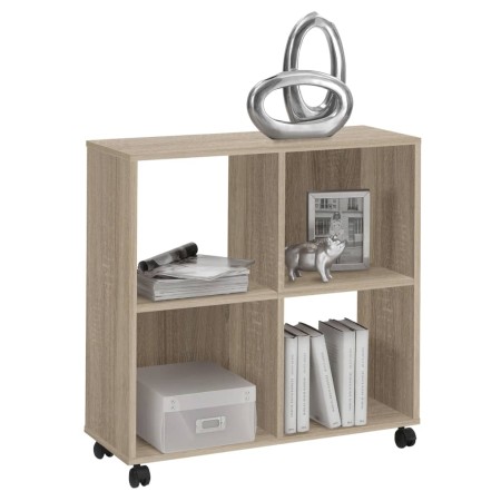 FMD Shelving unit with swivel wheels and 4 oak-colored compartments by FMD, Bookcases and shelves - Ref: Foro24-428784, Price...