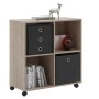 FMD Shelving unit with swivel wheels and 4 oak-colored compartments by FMD, Bookcases and shelves - Ref: Foro24-428784, Price...