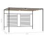 Pavillon mit ausziehbarem Dach, taupegrau, 3 x 4 x 2,3 m, 180 g/m² von vidaXL, Zelte und Pavillons - Ref: Foro24-313624, Prei...