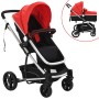 Stroller/baby seat 2-in-1 red and black aluminum by vidaXL, Baby strollers - Ref: Foro24-10105, Price: 174,99 €, Discount: %