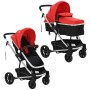 Stroller/baby seat 2-in-1 red and black aluminum by vidaXL, Baby strollers - Ref: Foro24-10105, Price: 174,99 €, Discount: %