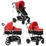 Stroller/baby seat 2-in-1 red and black aluminum by vidaXL, Baby strollers - Ref: Foro24-10105, Price: 174,99 €, Discount: %