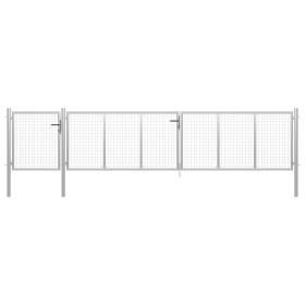 Silver steel garden gate 500x75 cm by vidaXL, garden gates - Ref: Foro24-144352, Price: 354,99 €, Discount: %