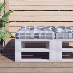 Grau kariertes Paletten-Sofakissen aus Stoff von vidaXL, Kissen für Stühle und Sofas - Ref: Foro24-314635, Preis: 16,99 €, Ra...