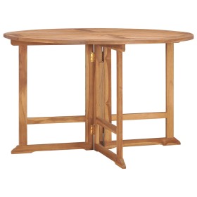 Folding garden dining table teak wood Ø120x75 cm by vidaXL, Garden tables - Ref: Foro24-315449, Price: 258,29 €, Discount: %