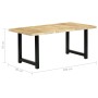 Mesa de comedor de madera maciza de mango 180x90x76 cm de vidaXL, Mesas de cocina y de comedor - Ref: Foro24-283784, Precio: ...