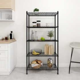 Storage shelf 5 levels black 90x35x180 cm 250 kg by vidaXL, Industrial shelving - Ref: Foro24-324624, Price: 98,99 €, Discoun...