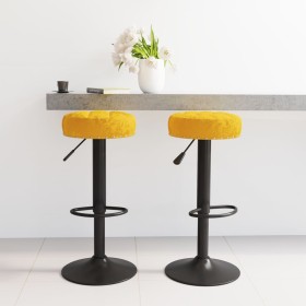 Kitchen stools 2 units mustard yellow velvet by vidaXL, Kitchen stools - Ref: Foro24-333002, Price: 105,72 €, Discount: %