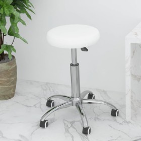 Silla de oficina giratoria de cuero sintético blanco de vidaXL, Sillas de oficina - Ref: Foro24-333151, Precio: 58,19 €, Desc...