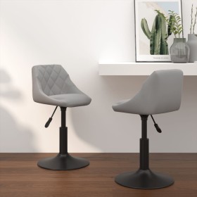 2 pcs Light Gray Velvet Swivel Dining Chairs by vidaXL, dining chairs - Ref: Foro24-335327, Price: 123,81 €, Discount: %