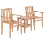 3-piece solid teak wood garden table and chairs set by vidaXL, Garden sets - Ref: Foro24-44736, Price: 205,32 €, Discount: %