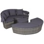 Muebles de jardín con cojines 4 piezas ratán sintético gris de vidaXL, Camas para exteriores - Ref: Foro24-43961, Precio: 544...