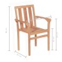 3-piece solid teak wood garden table and chairs set by vidaXL, Garden sets - Ref: Foro24-44736, Price: 205,32 €, Discount: %