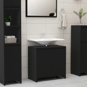 Black plywood bathroom cabinet 60x33x61 cm by vidaXL, Bathroom furniture - Ref: Foro24-802643, Price: 61,15 €, Discount: %