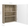 Badezimmerschrank mit LED-Spiegel Weiß und Eiche 50x14x60 cm von vidaXL, Badezimmerwaschtische - Ref: Foro24-326485, Preis: 1...