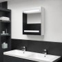 Armario de baño con espejo LED blanco brillante 50x14x60 cm de vidaXL, Tocadores de baño - Ref: Foro24-326486, Precio: 108,10...