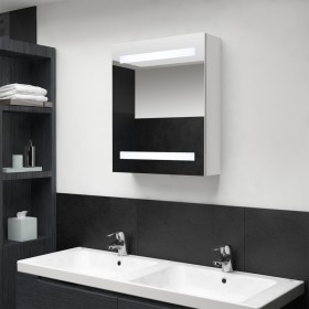 Armario de baño con espejo LED blanco brillante 50x14x60 cm de vidaXL, Tocadores de baño - Ref: Foro24-326486, Precio: 107,99...