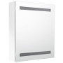 Armario de baño con espejo LED blanco brillante 50x14x60 cm de vidaXL, Tocadores de baño - Ref: Foro24-326486, Precio: 107,99...