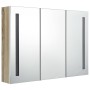 Bathroom cabinet with LED mirror white and oak 89x14x62 cm by vidaXL, bathroom vanities - Ref: Foro24-326530, Price: 152,18 €...