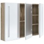 Armario de baño con espejo LED blanco y roble 89x14x62 cm de vidaXL, Tocadores de baño - Ref: Foro24-326530, Precio: 152,18 €...