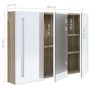 Bathroom cabinet with LED mirror white and oak 89x14x62 cm by vidaXL, bathroom vanities - Ref: Foro24-326530, Price: 152,18 €...