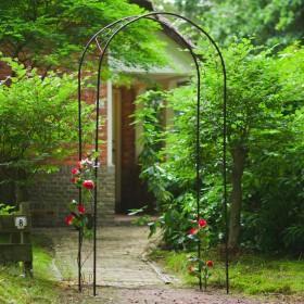 Nature Black Metal Garden Arch 100x37x230 cm by Nature, Pergolas, arches and garden trellises - Ref: Foro24-434651, Price: 10...