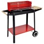 HI Charcoal barbecue with wheels red 88x44x83 cm by HI, Barbecues - Ref: Foro24-435262, Price: 61,36 €, Discount: %