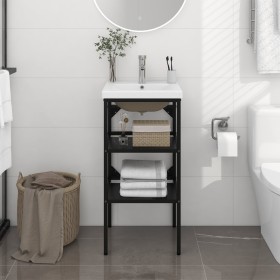 Bathroom structure with built-in black iron sink by vidaXL, bathroom vanities - Ref: Foro24-3101376, Price: 137,50 €, Discoun...