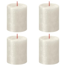 Bolsius Velas rústicas Shimmer 4 unidades marfil 80x68 mm de Bolsius, Velas - Ref: Foro24-440879, Precio: 20,81 €, Descuento: %