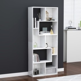 Glossy white plywood shelf 67x24x161 cm by vidaXL, Bookcases and shelves - Ref: Foro24-801883, Price: 68,99 €, Discount: %