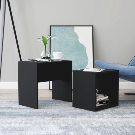 Set of black plywood coffee tables 48x30x45cm by vidaXL, Coffee table - Ref: Foro24-802886, Price: 35,99 €, Discount: %