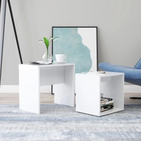 Set of glossy white plywood coffee tables 48x30x45cm by vidaXL, Coffee table - Ref: Foro24-802891, Price: 46,99 €, Discount: %