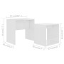 Set of glossy white plywood coffee tables 48x30x45cm by vidaXL, Coffee table - Ref: Foro24-802891, Price: 48,62 €, Discount: %