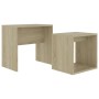 Set of oak-colored plywood coffee tables 48x30x45cm by vidaXL, Coffee table - Ref: Foro24-802888, Price: 33,03 €, Discount: %