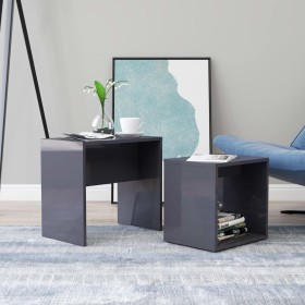 Glossy gray plywood center table set 48x30x45 cm by vidaXL, Coffee table - Ref: Foro24-802893, Price: 34,07 €, Discount: %