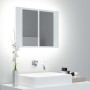 Armario espejo de baño con luz LED acrílico blanco 60x12x45 cm de vidaXL, Tocadores de baño - Ref: Foro24-804956, Precio: 49,...