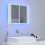 Armario espejo de baño con luz LED acrílico blanco 60x12x45 cm de vidaXL, Tocadores de baño - Ref: Foro24-804956, Precio: 49,...