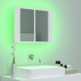 Armario espejo de baño con luz LED acrílico blanco 60x12x45 cm de vidaXL, Tocadores de baño - Ref: Foro24-804956, Precio: 49,...